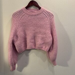 Zara Soft Pink Crew Neck Sweater
